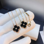 [Clover Jewelry]CLOVER 15MM DIAMOND ONYX HALSKETTE