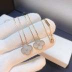 [Clover Jewelry]クローバー 15MM ダイヤモンド ホワイトフリチラリアネックレス