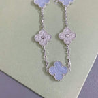 [Clover Jewelry]CLOVER  5 MOTIF DIAMOND PURPLE CHALCEDONY BRACELET SILVER