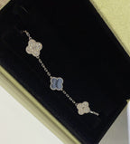 [Clover Jewelry]CLOVER  5 MOTIF DIAMOND PURPLE CHALCEDONY BRACELET SILVER