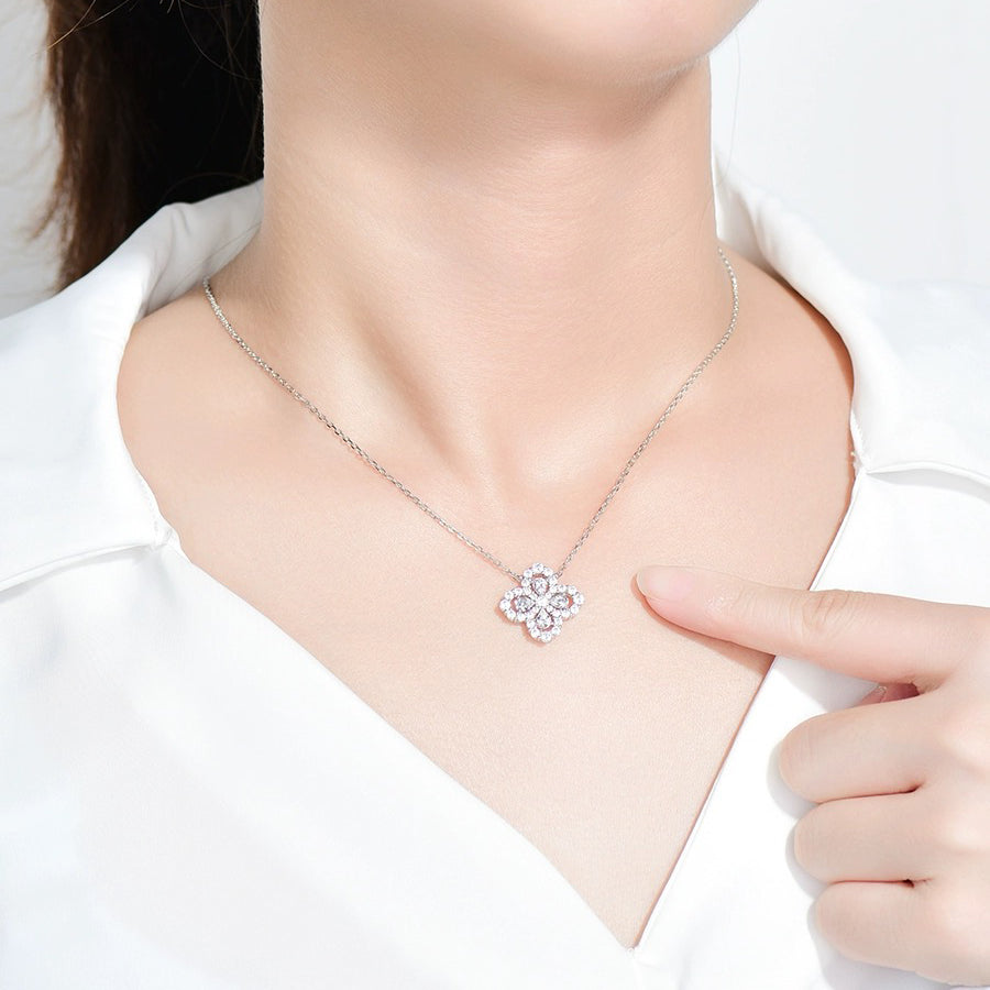 [Clover Jewelry]LOOP NECKLACE FULL MOTIF DIAMOND 16MM MEHRFARBIG