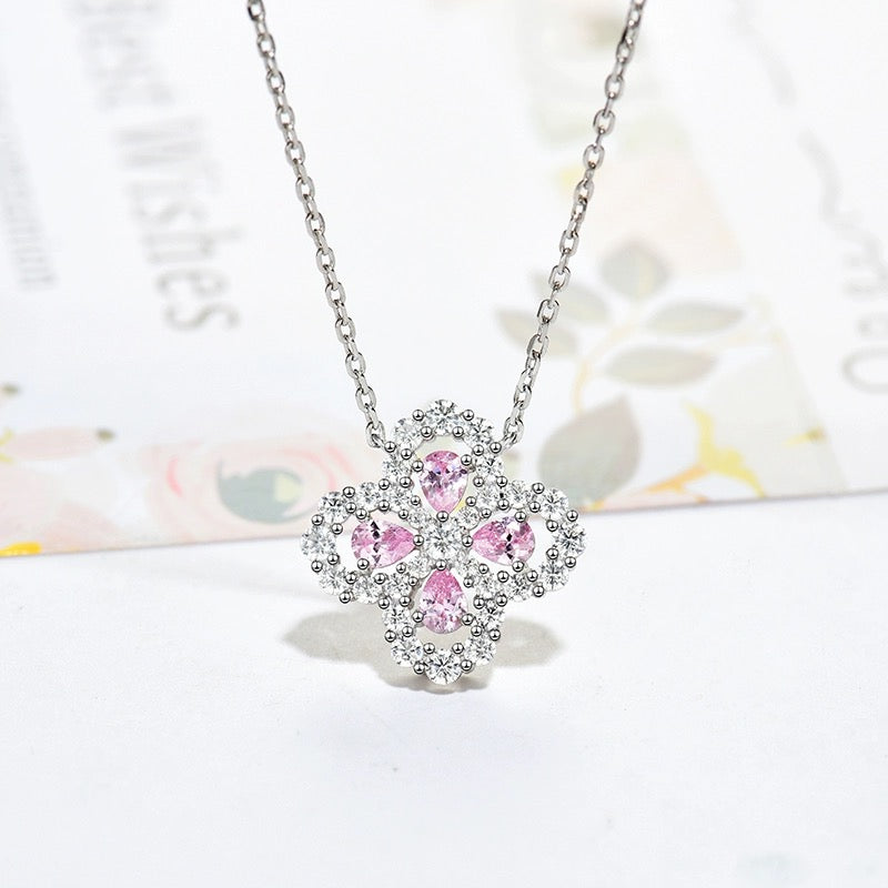 [Clover Jewelry]LOOP NECKLACE FULL MOTIF DIAMOND 16MM MEHRFARBIG