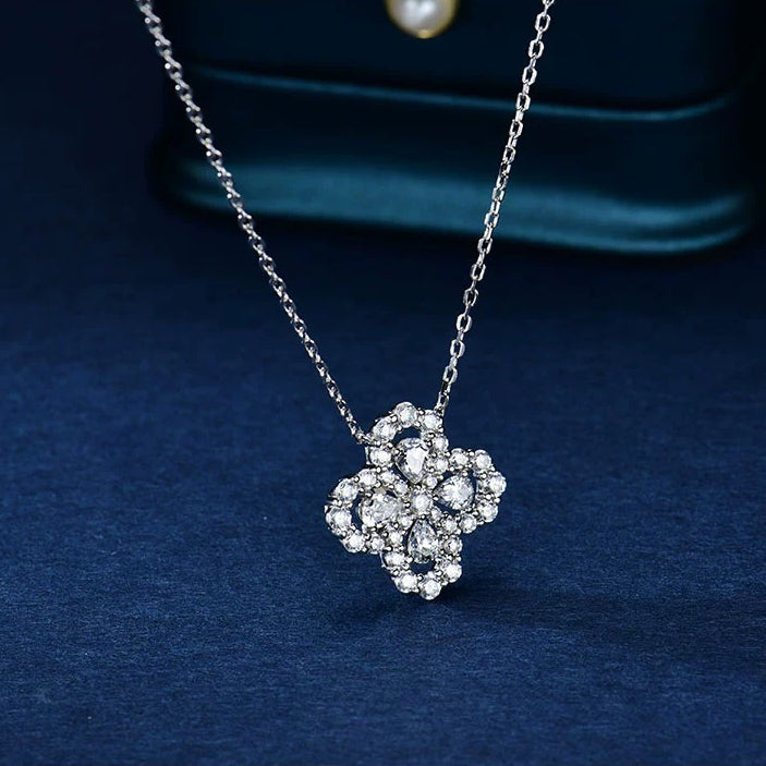 [Clover Jewelry]LOOP NECKLACE FULL MOTIF DIAMOND 16MM MEHRFARBIG