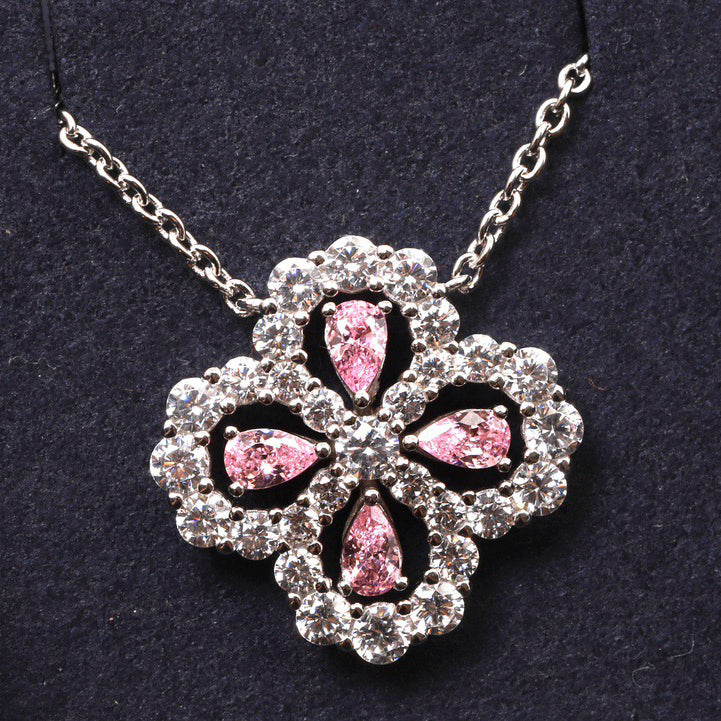 [Clover Jewelry]LOOP NECKLACE FULL MOTIF DIAMOND 16MM MEHRFARBIG
