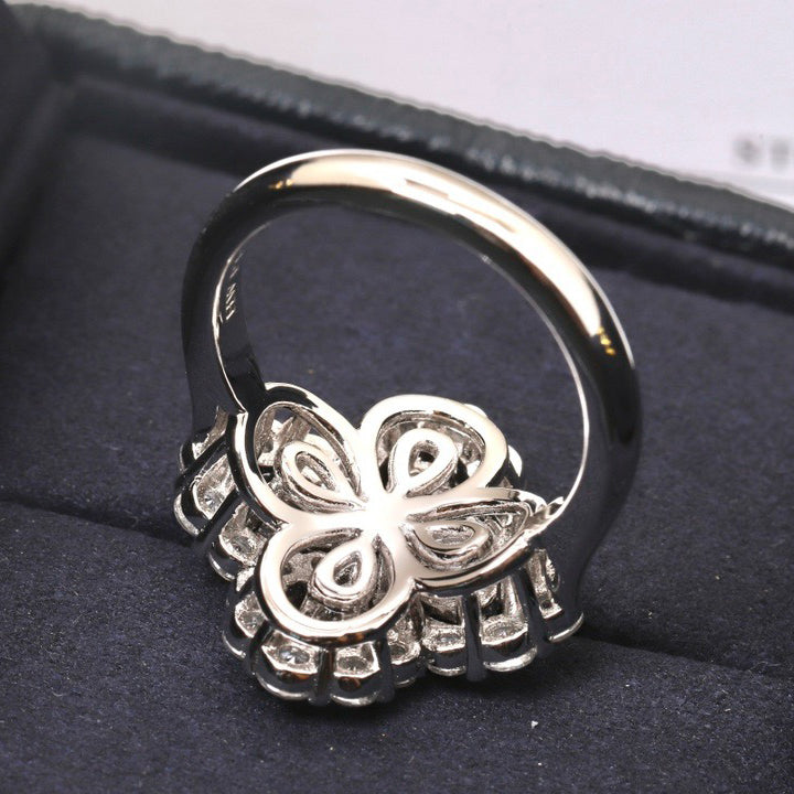 [Clover Jewelry]LOOP RING FULL MOTIF DIAMOND 16MM SILVE