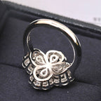 [Clover Jewelry]LOOP RING FULL MOTIF DIAMOND 16MM SILVE