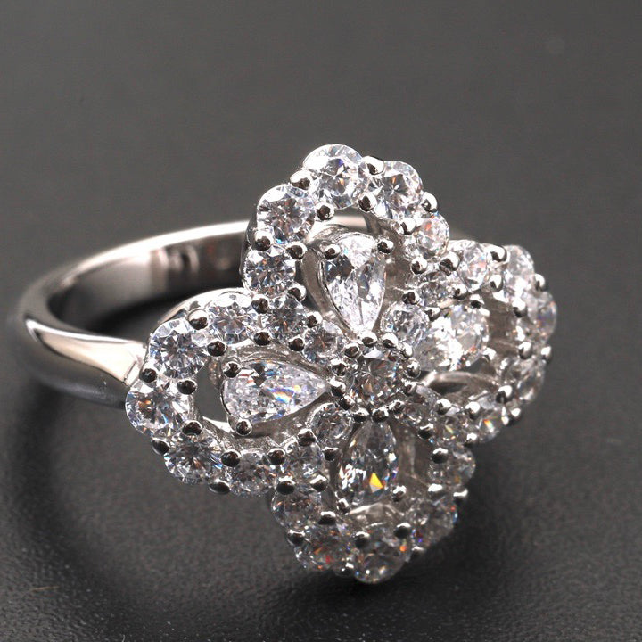 [Clover Jewelry]LOOP RING FULL MOTIF DIAMOND 16MM SILVE