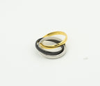 [Clover Jewelry]TRINITY RING BLACK GOLD SILVER