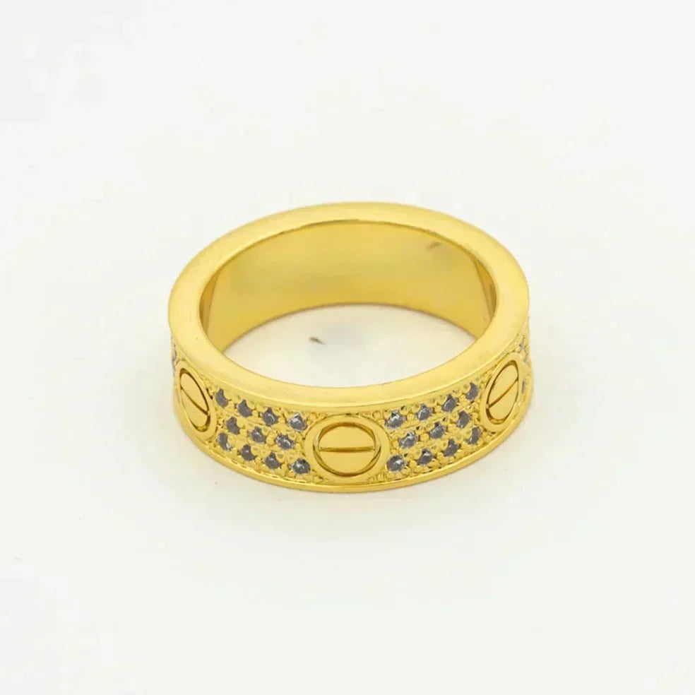[Clover Jewelry]LOVE RING 5.5MM DIAMONDS PAVED