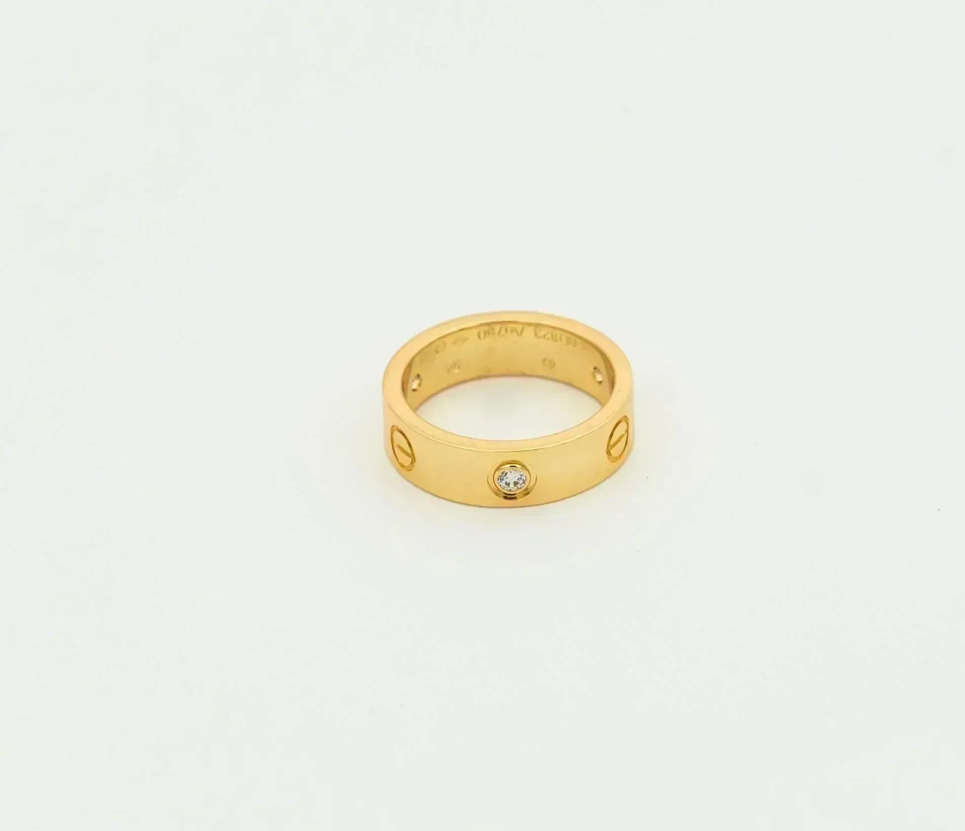[Clover Jewelry]LOVE RING 5.5MM 3 DIAMONDS GOLD
