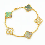 [Clover Jewelry]CLOVER 5 MOTIF GRAY MOP DIAMOND BRACELET