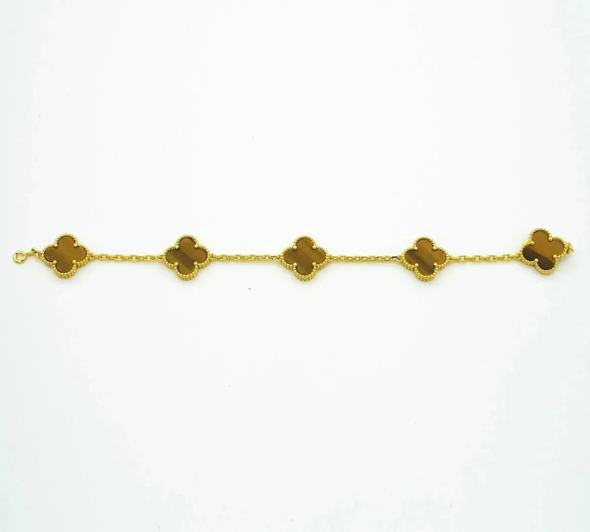 [Clover Jewelry]CLOVER  5 MOTIFS TIGER EYE BRACELET