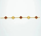 [Clover Jewelry]CLOVER  5 MOTIFS CARNELIAN GOLD BRACELET