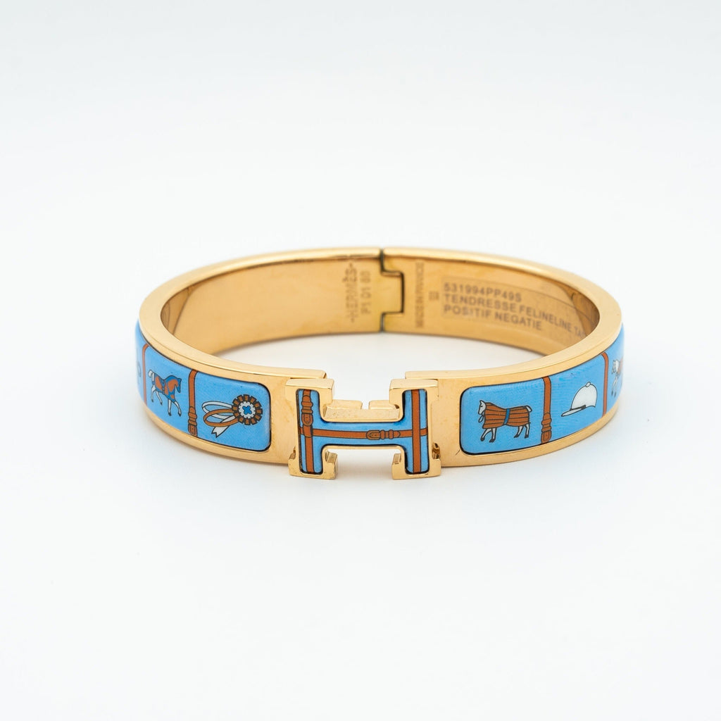 [Clover Jewelry]H PINK GOLD BRACELET BLUE CERAMIC
