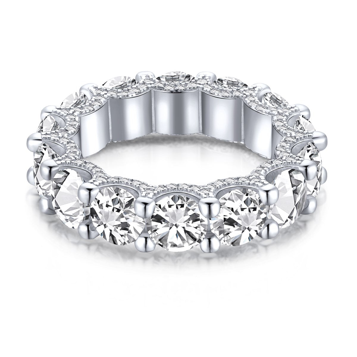 [Clover Jewelry]Wunderschöner Tennisring mit runden Diamanten