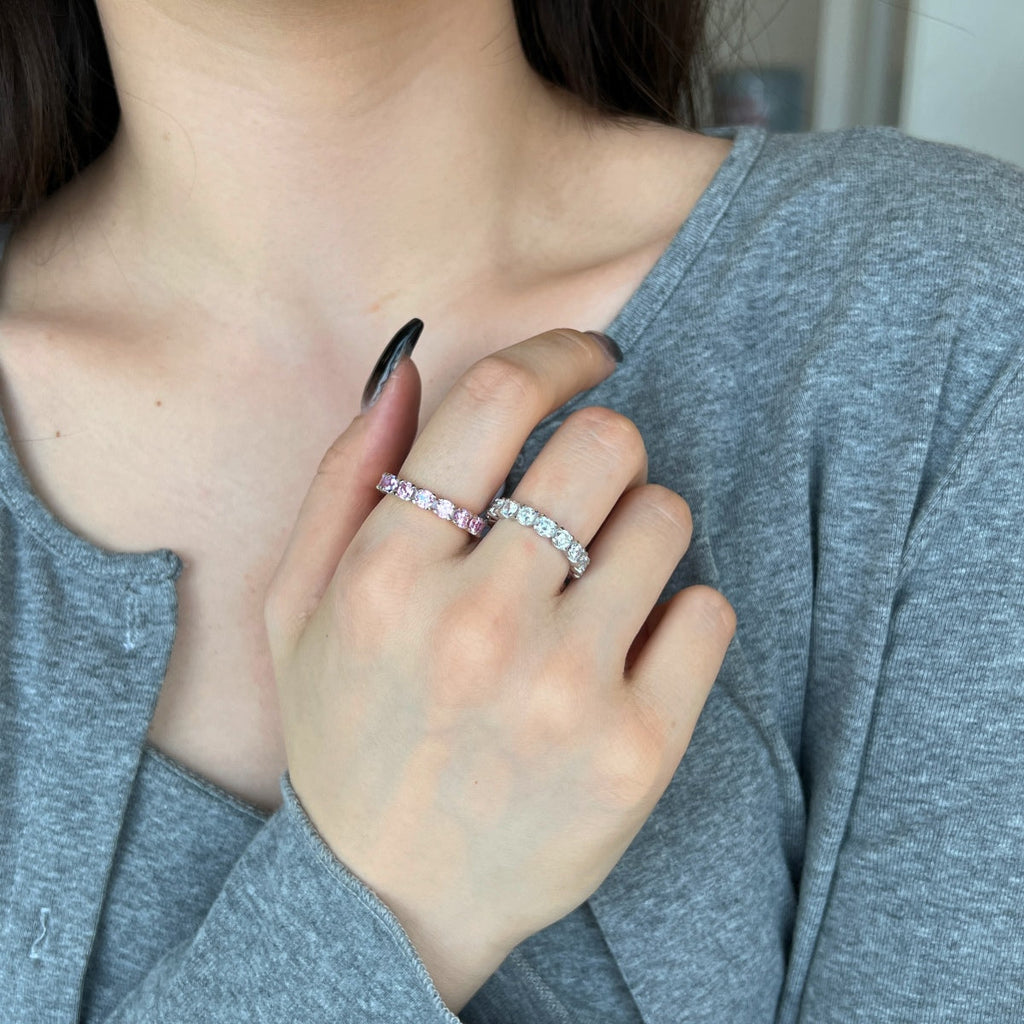 [Clover Jewelry]エタニティ ラウンドカット テニスリング