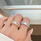 [Clover Jewelry]0.75 Karat Eleganter Tennisring mit Smaragdschliff