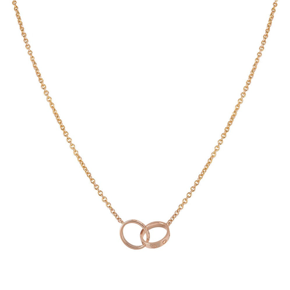 [Clover Jewelry]LIEBESKETTE DOPPELRING ROSÉGOLD