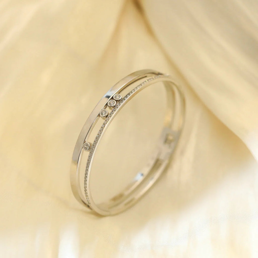 [Clover Jewelry]Move Romane Diamond Bangle Bracelet