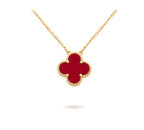 [Clover Jewelry]CLOVER 15MM CARNELIAN SINGLE FLOWER NECKLACE