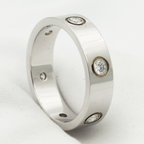 [Clover Jewelry]LOVE RING 5.5MM 6 DIAMONDS SILVER