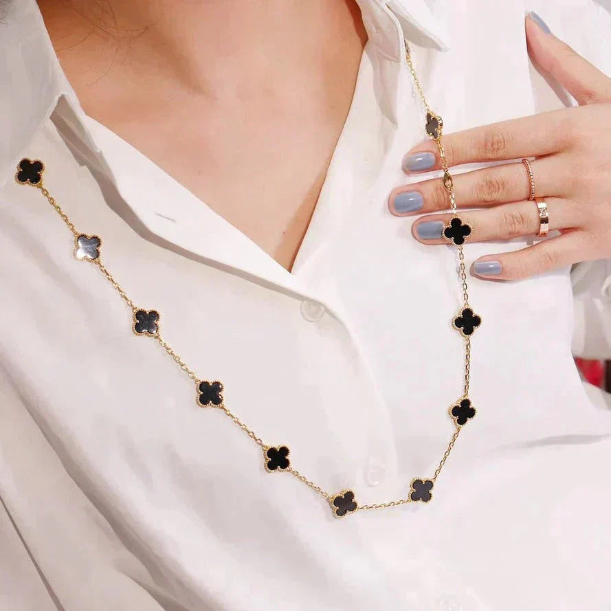 [Clover Jewelry]CLOVER 20 MOTIFS ONYX HALSKETTE