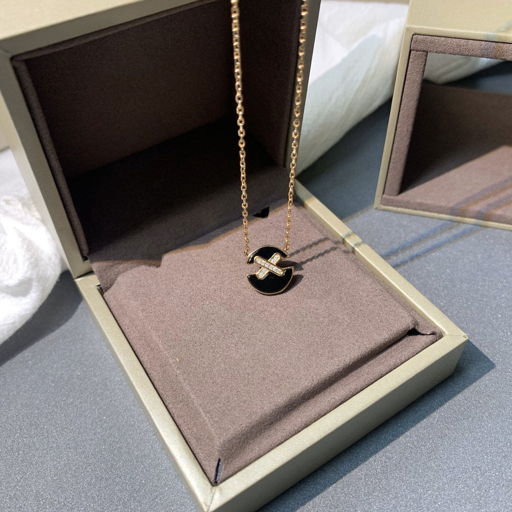 [Clover Jewelry]JEUX DE PINK GOLD DIAMOND NECKLACE