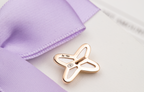 [Clover Jewelry]JEUX DE WHITE MOP ROSE GOLD DIAMOND EARRINGS