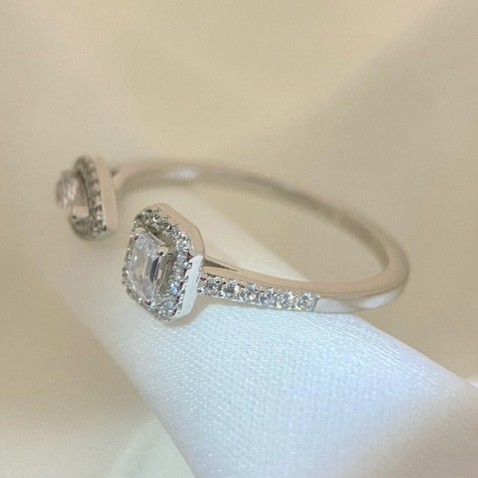 [Clover Jewelry]MY TWIN TOI & MOI SILVER DIAMOND RING