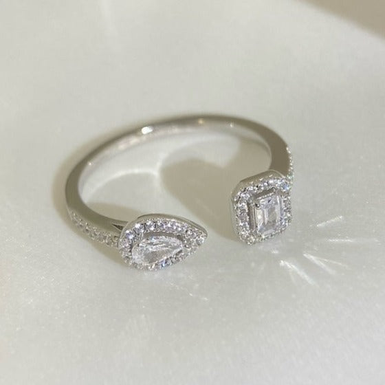 [Clover Jewelry]MY TWIN TOI & MOI SILVER DIAMOND RING