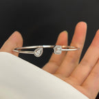 [Clover Jewelry]JONC FLEX MY TWIN TOI & MOI SILVER DIAMOND BRACELET