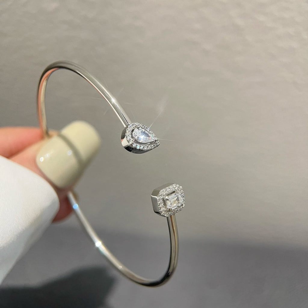 [Clover Jewelry]JONC FLEX MY TWIN TOI & MOI SILVER DIAMOND BRACELET