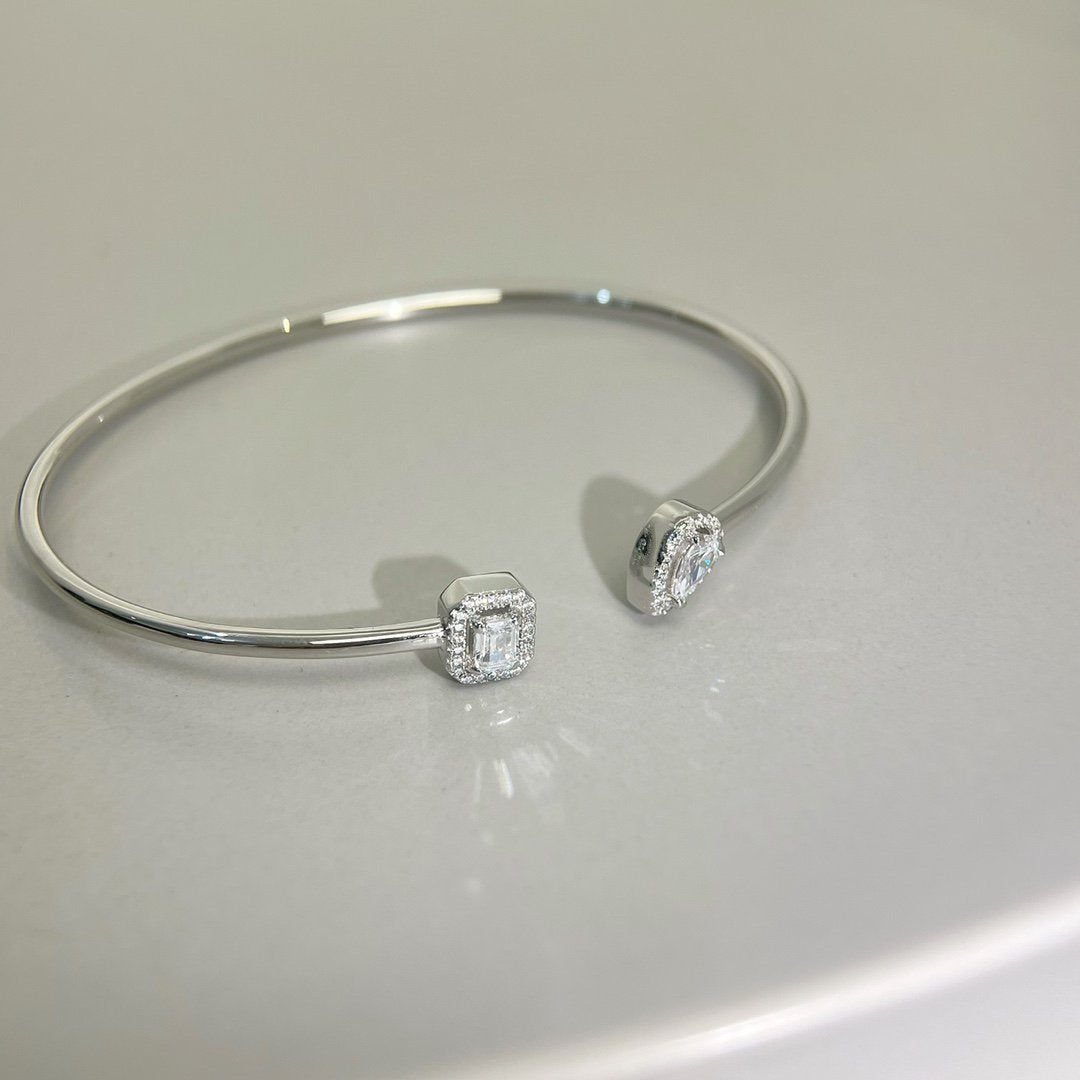[Clover Jewelry]JONC FLEX MY TWIN TOI & MOI SILVER DIAMOND BRACELET