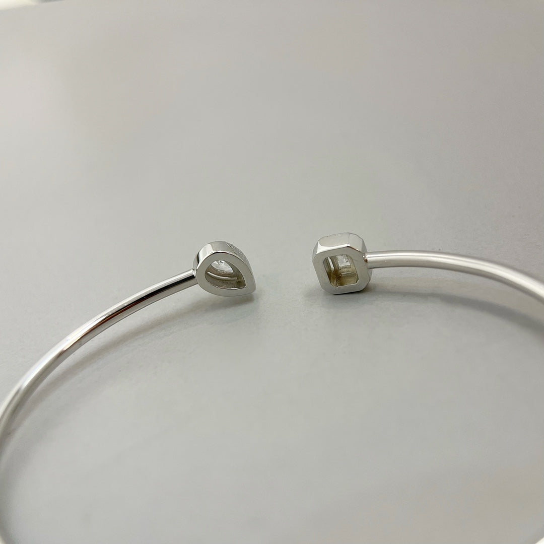 [Clover Jewelry]JONC FLEX MY TWIN TOI & MOI SILVER DIAMOND BRACELET