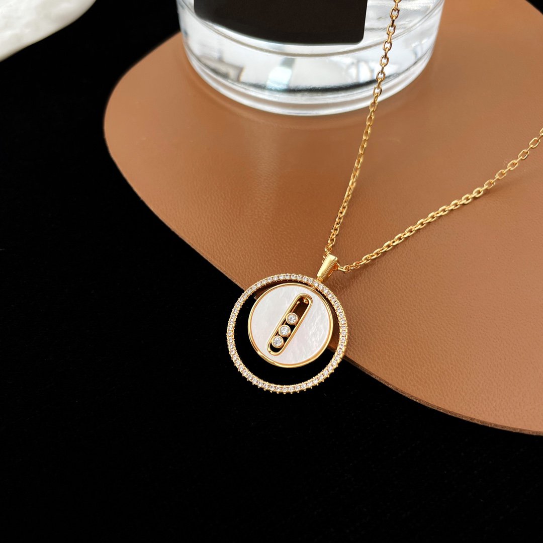 [Clover Jewelry]LUCKY MOVE MM NACRE BLANCHE DIAMOND NECKLACE
