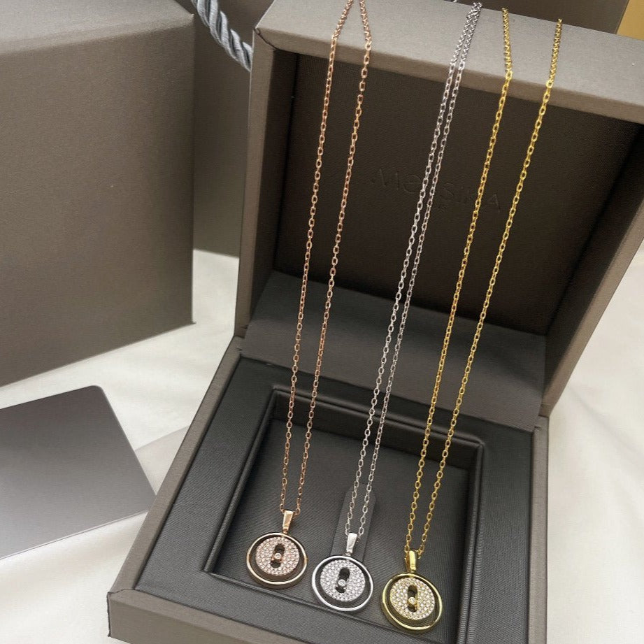 [Clover Jewelry]LUCKY MOVER PM PAVED NECKLACE