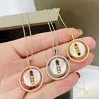 [Clover Jewelry]LUCKY MOVE MM NACRE BLANCHE DIAMOND NECKLACE