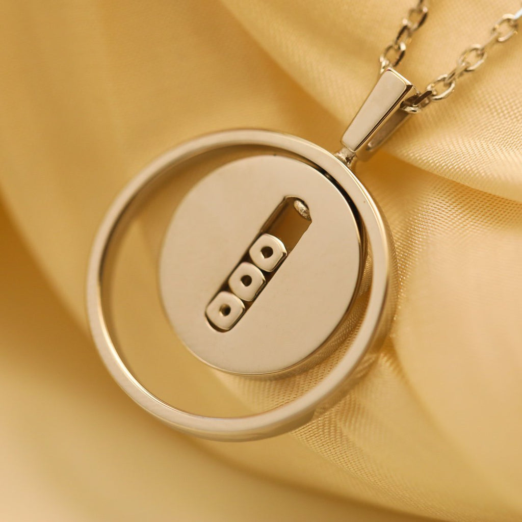 [Clover Jewelry]LUCKY MOVE MM SILVER DIAMOND NECKLACE