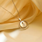 [Clover Jewelry]LUCKY MOVE MM SILVER DIAMOND NECKLACE