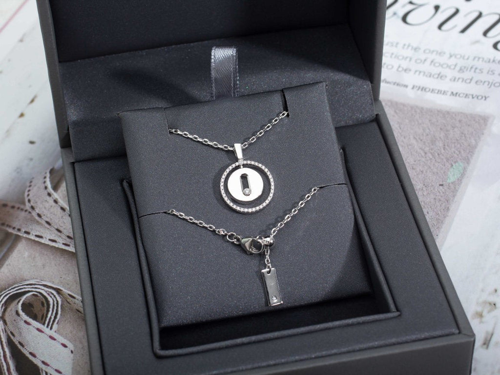 [Clover Jewelry]LUCKY MOVE PM NECKLACE SILVER DIAMOND