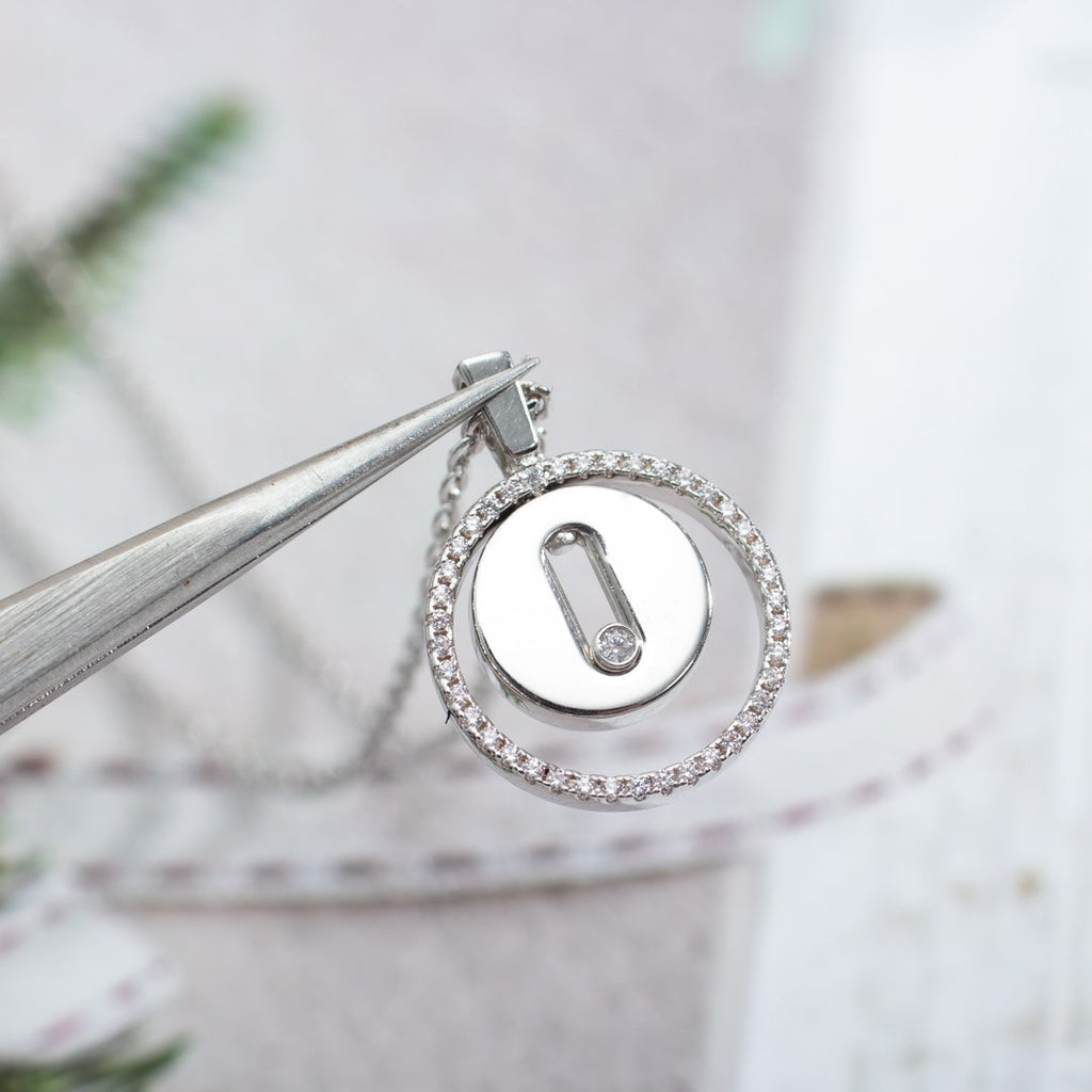 [Clover Jewelry]LUCKY MOVE PM NECKLACE SILVER DIAMOND