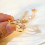 [Clover Jewelry]CREOLES MY TWIN 2 RANGS SILVER DIAMOND EARRINGS