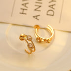 [Clover Jewelry]CREOLES MY TWIN 2 RANGS SILVER DIAMOND EARRINGS