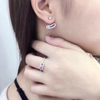 [Clover Jewelry]MOVE UNO SILVER DIAMOND EARRINGS