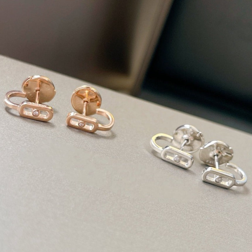 [Clover Jewelry]CREOLES MOVE UNO MINI 1 DIAMOND EARRINGS