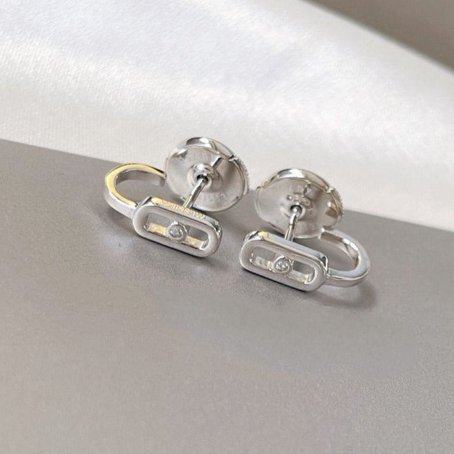[Clover Jewelry]CREOLES MOVE UNO MINI 1 DIAMOND EARRINGS