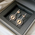 [Clover Jewelry]LUCKY MOVE ARROW PINK GOLD DIAMOND EARRINGS
