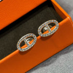 [Clover Jewelry]HM FULL DIAMOND PIG NOSE STUD EARRINGS