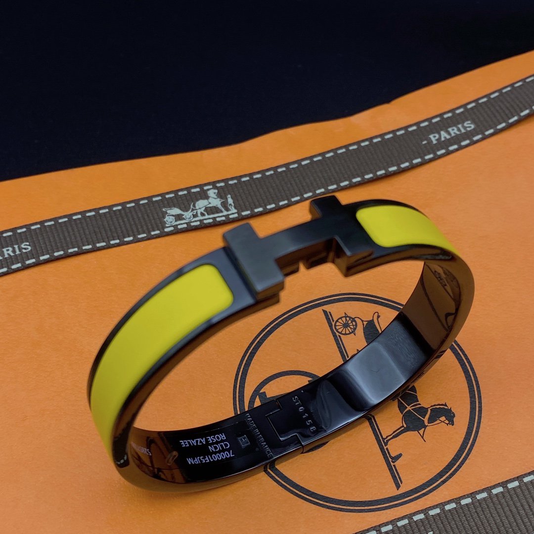 [Clover Jewelry]CLIC HM SO BLACK YELLOW BRACELET