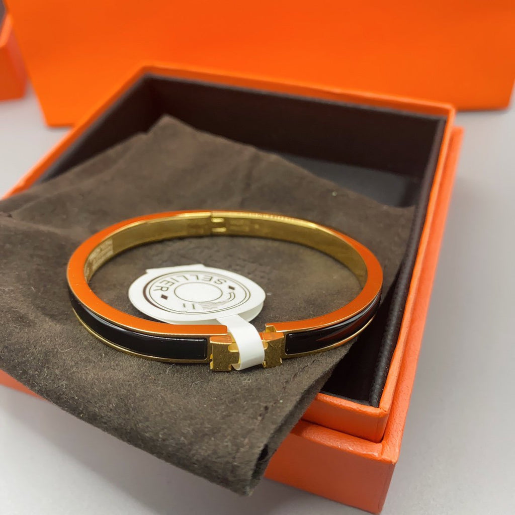 [Clover Jewelry]CLASSIC HM CLIC BLACK 8MM EMAIL ARMBAND